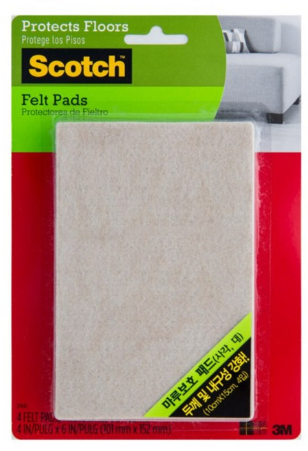 스카치 마루보호 패드 사각 4입, 1개