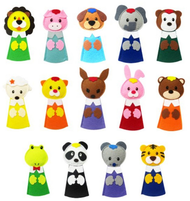 청양토이 펠트 손가락 인형 세트, 14종, 1세트