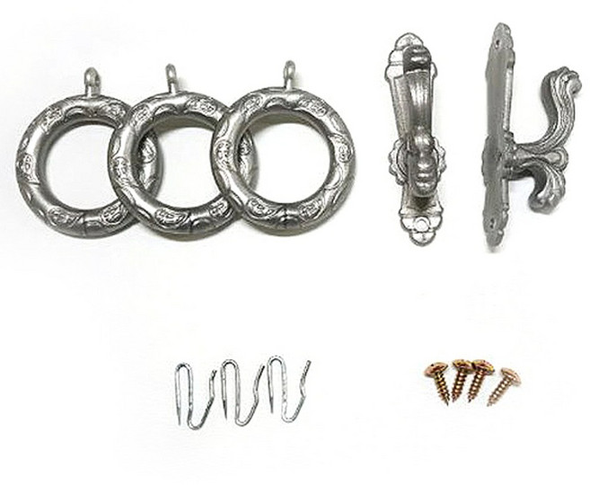 GNG 조각커텐링 조각커텐링 24개+커텐핀24개_화이트+후사고리2개+피스4개, 실버, 1개