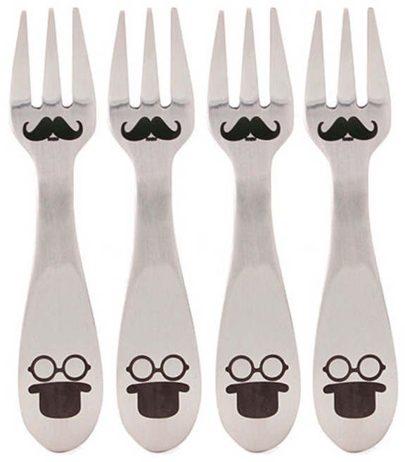 마이키친 식기 콧수염아찌 미니포크, 4개