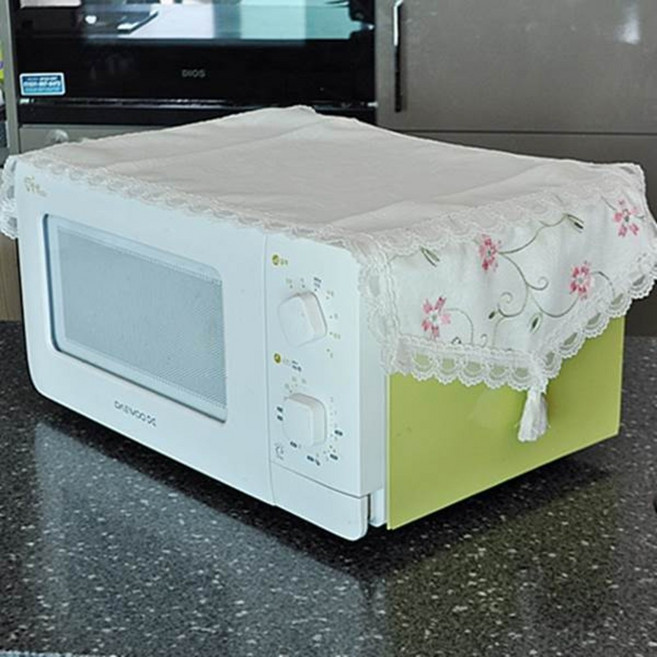 쟈가드 레이스 전자렌지 커버, 화이트핑크자수, 1개