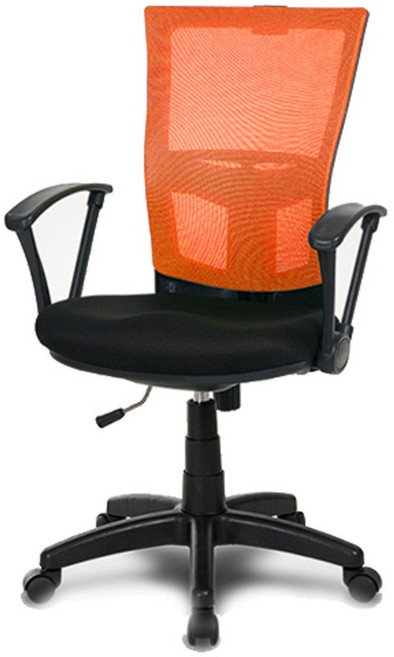 체어클럽 에코메쉬M5 기본형 블랙바디, 오렌지