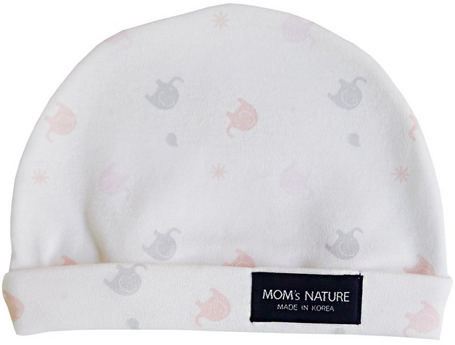 맘스네이처 사계절 오가닉 코끼리 신생아모자