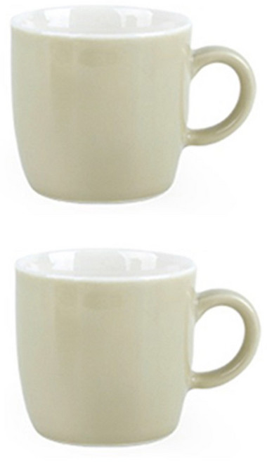 DOHO 디퓨어 컬러 미니 머그컵 200ml, 베이지, 2개