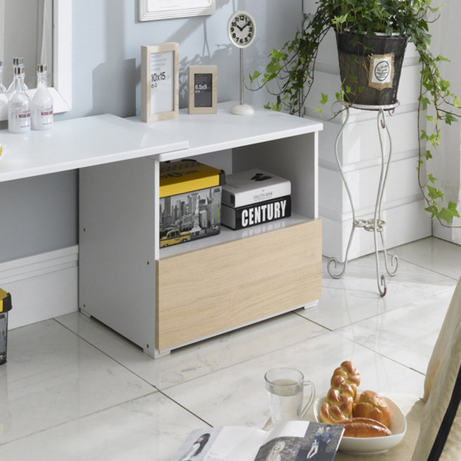 제우스가구 심플슬림오픈낮은서랍장, 투톤