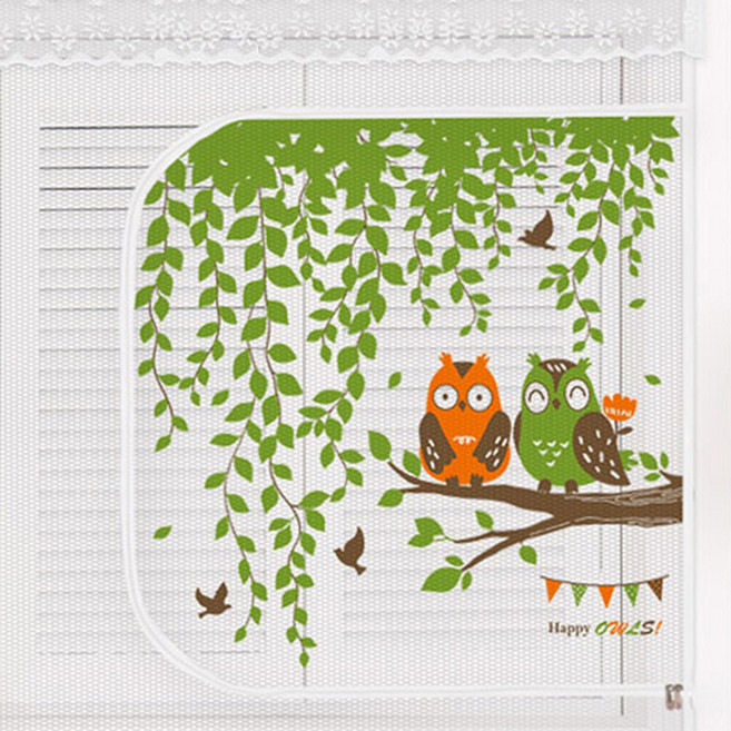 다샵 창문형 지퍼식 모기장 커플부엉이, 혼합 색상, 1p