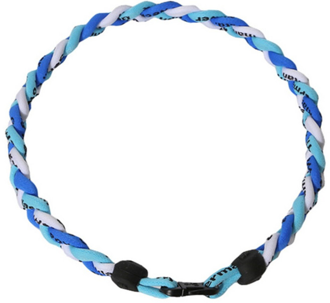 위빙네크리스 게르마늄 티타늄 목걸이, 민트색+흰색+파랑, 1개