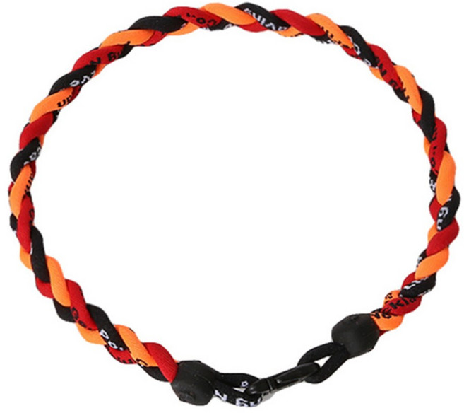 워스 게르마늄 티타늄 목걸이, 곤색+오렌지+빨강, 1개