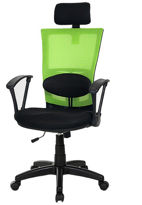 체어클럽 MW8 대요추헤더형 블랙바디 메쉬의자, 그린