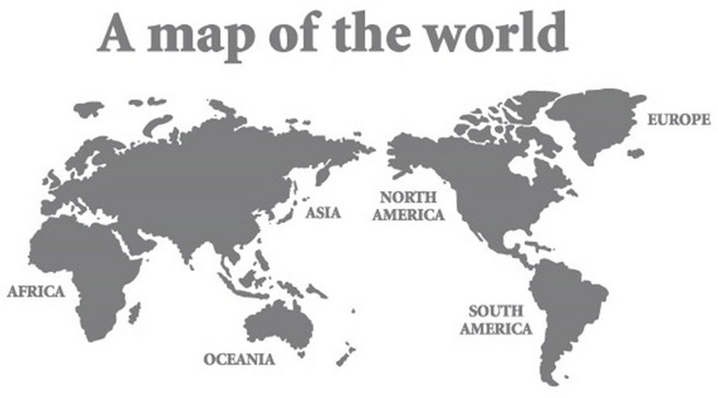 디자인엠 그래픽 스티커 세계지도, 다크그레이