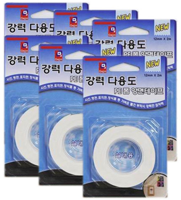 케이엔씨코리아 강력 다용도 PE폼 양면테이프 12 x 2, 6개