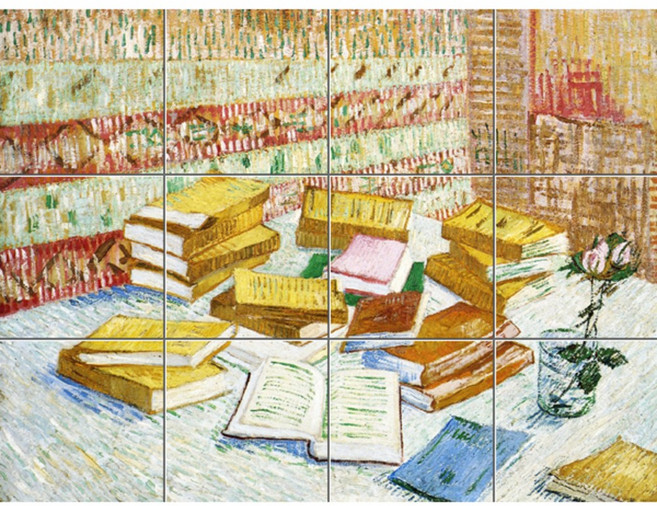 Static-438 책상위에 쌓여진 책들 30 x 30 cm 12장, 혼합 색상, 1세트