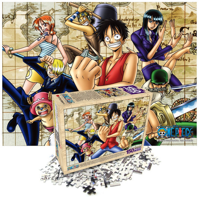 학산문화사 원피스 직소퍼즐, 150피스, 보물지도, 1개