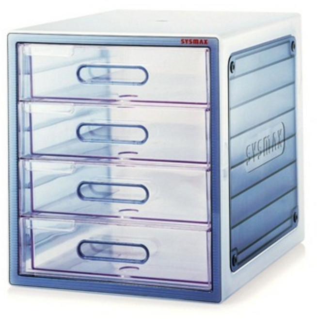 시스맥스 럭스 멀티 서류함 4단 10004, 반투명 + 투명, 1개