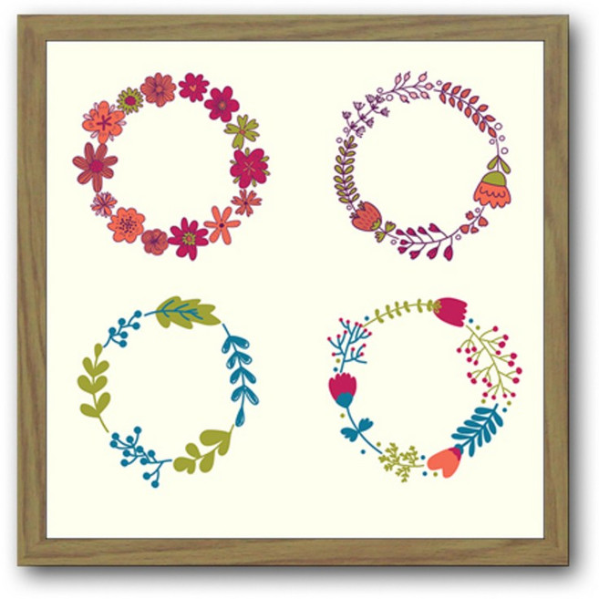 엠투씨 플라워시리즈 052 빈티지큐브액자, 브라운