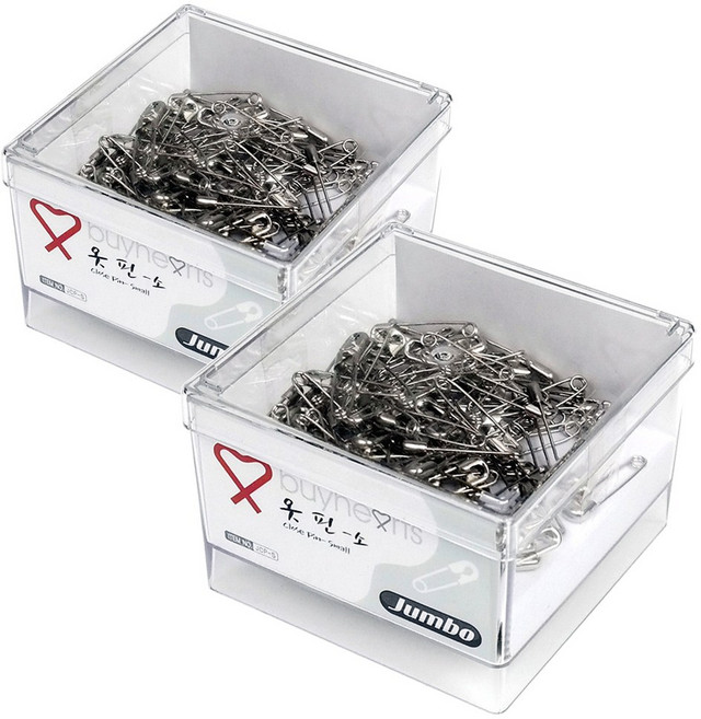 바이하츠 점보 옷핀 소, 2개, 실버