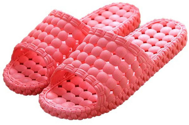 블럭마트 심플 욕실화 여성용, RED, 1개