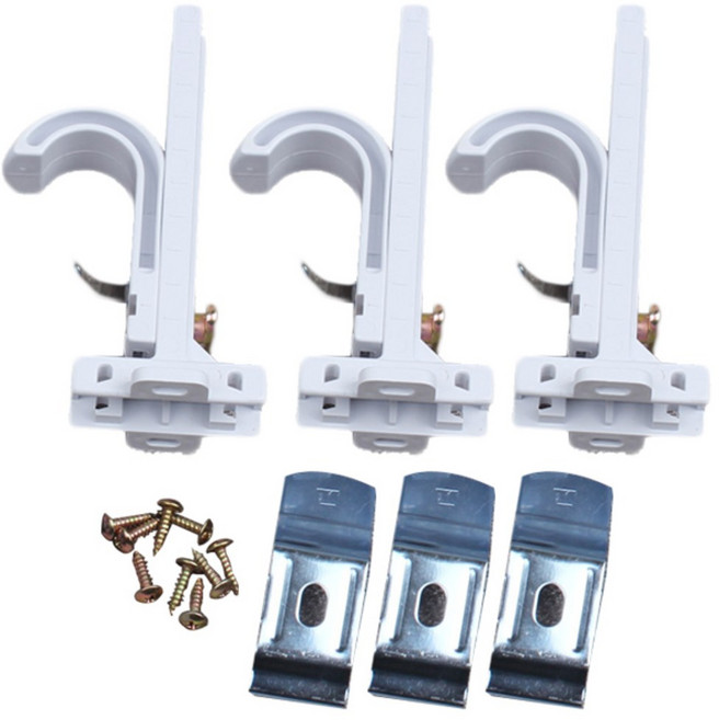 25mm 커튼봉 조절 브라켓 중형 화이트3P, 화이트, 1개