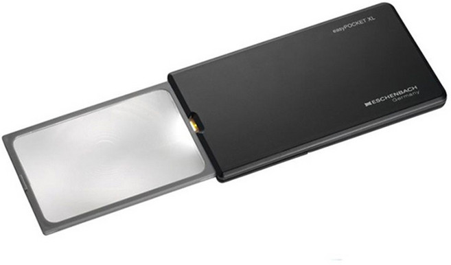 에센바흐 이지포켓 XL LED조명 돋보기 2.5배율, 152210, 1개, 블랙