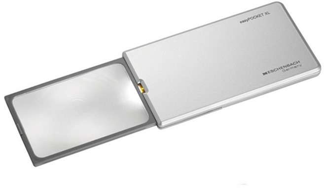 에센바흐 이지포켓 XL LED조명 돋보기 2.5배율 실버, 152211