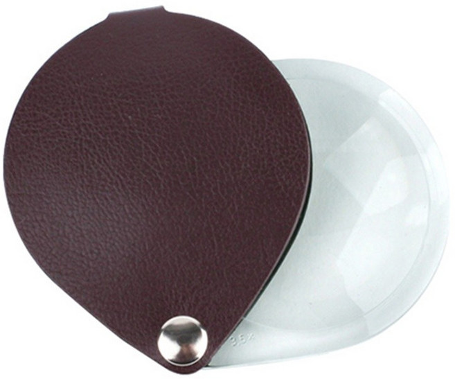 에센바흐 원형지갑형 돋보기 3.5배율, 버건디레드, 1개