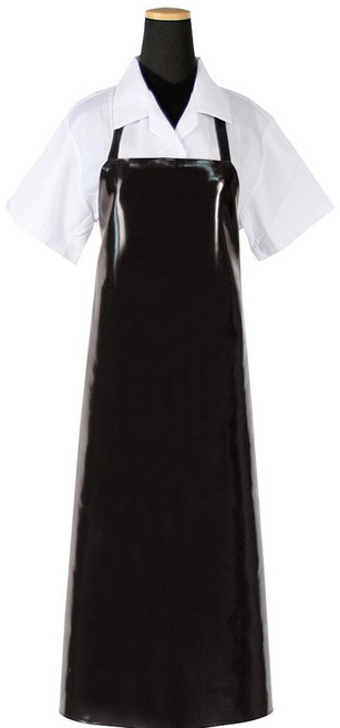 에이앤지 양면코팅 방수앞치마 중, 검정, 1개