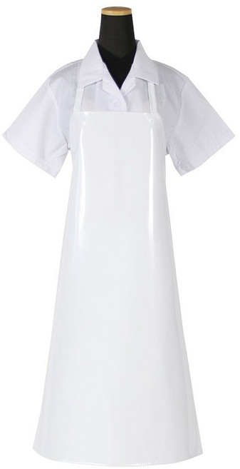 양면코팅 방수 앞치마 중, 흰색, 1개