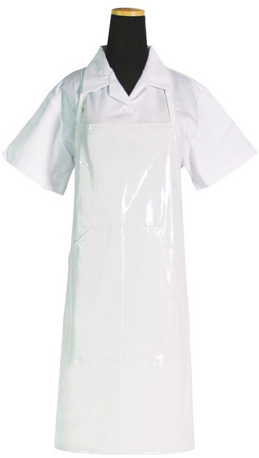 에이앤지 단면코팅 유광 방수 주머니 앞치마 소, 흰색, 1개