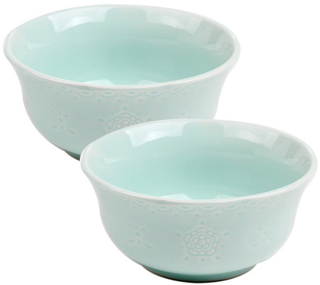 블룸엣홈 쉐비로즈 대접, 민트, 2개