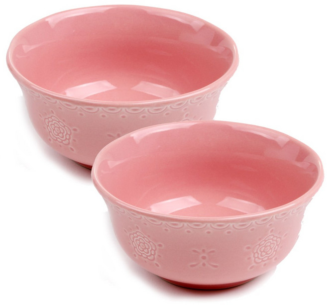 블룸엣홈 쉐비로즈 대접, 핑크, 2개