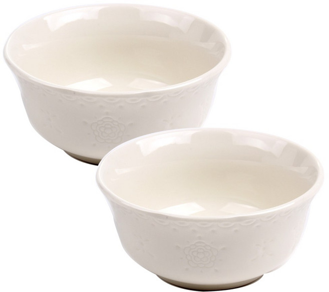 블룸엣홈 쉐비로즈 대접, 화이트, 2개