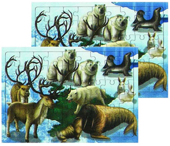 퍼즐러브 북극의 동물 판퍼즐, 4세이상, 2개, 54피스