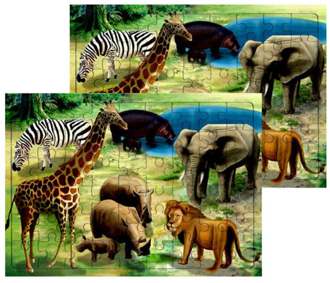 퍼즐러브 아프리카의 동물 판퍼즐, 4세이상, 2개, 54피스