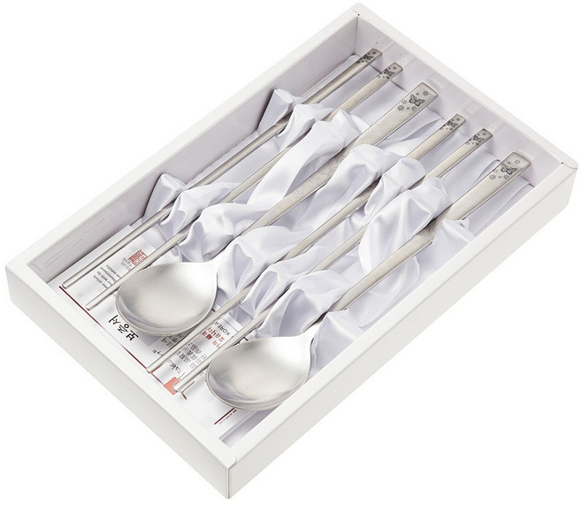 테이블아트 국산 꽃나비수저 부부, 4p (스푼 2p, 젓가락 2p), 1개