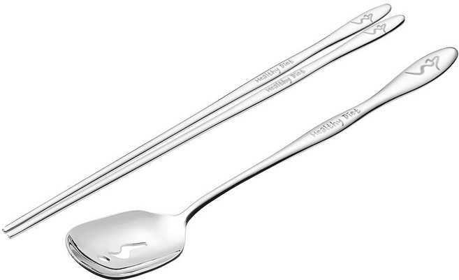 테이블아트 국산 다이어트 수저 헬스다이어트 광 수저세트, 2p (스푼 1p, 젓가락 1p)