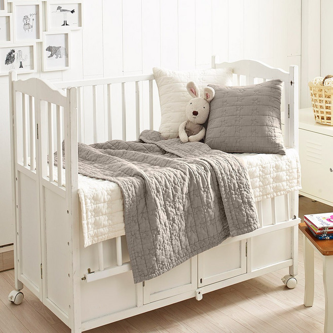 더자리 워싱 피그먼트 이불겸 배덮개 75 x 100cm, 초코그레이