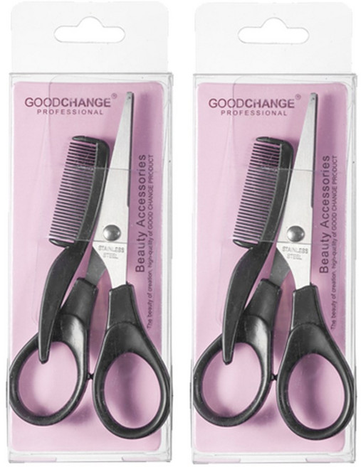 미성메탈 남성용 미용가위세트, 가위 + 빗, 2세트