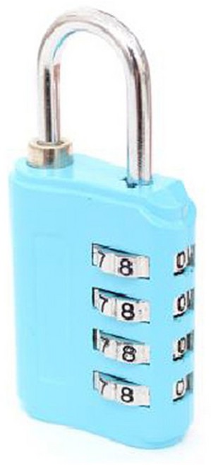 트래블큐브 여행용 안전자물쇠 4다이얼 블루, 1개
