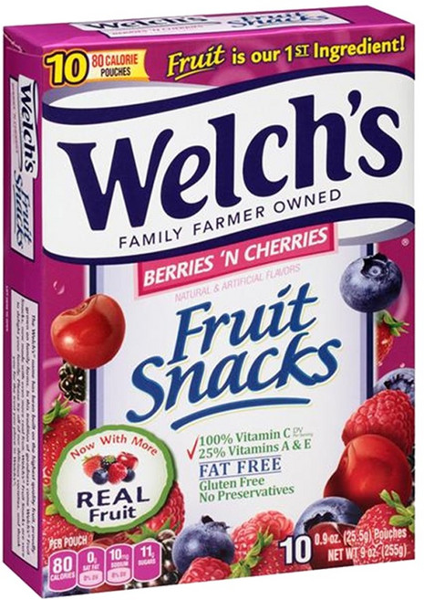 웰치스 후르트스넥 베리엔체리 젤리, 255g, 2개