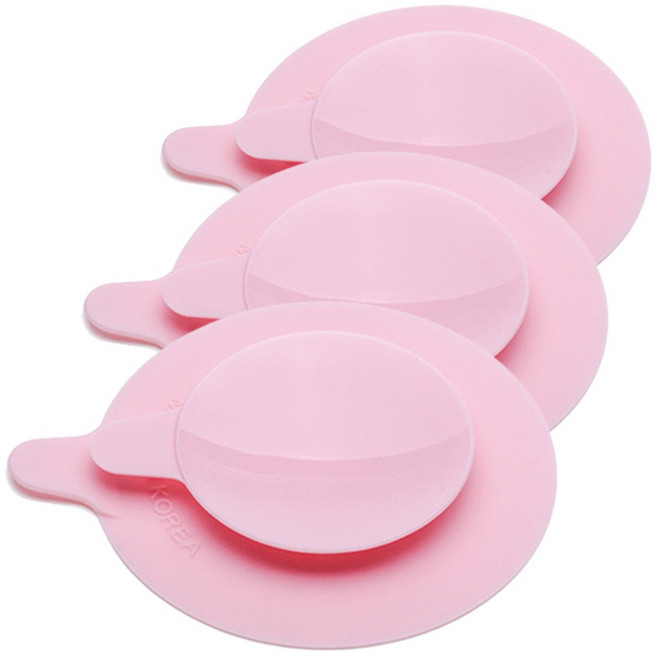 베베락 실리콘 양면흡착판, 핑크, 3개