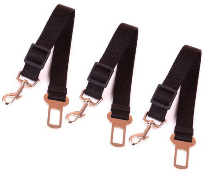 저스틴클로이 애완견 자동차 안전벨트, 블랙, 3개