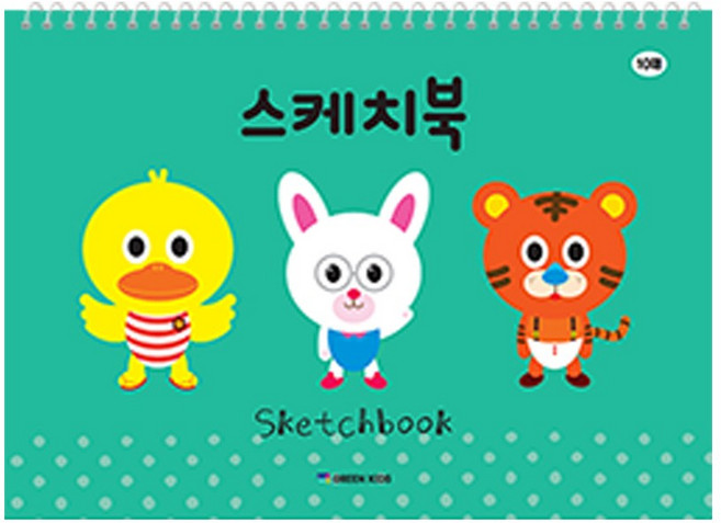 그린키즈 스케치북1 1000-5 6개, 350 x 250 mm, 10매 x 6개