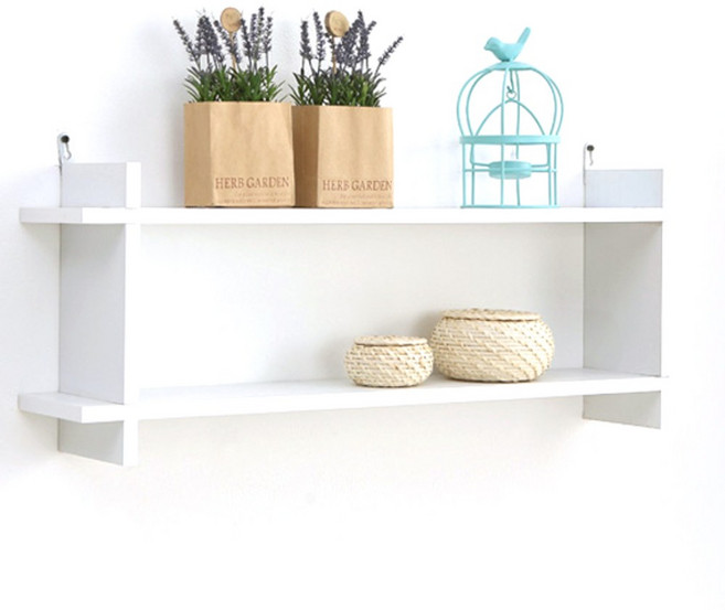 아라마가구 끼움 벽선반, 화이트, 2단