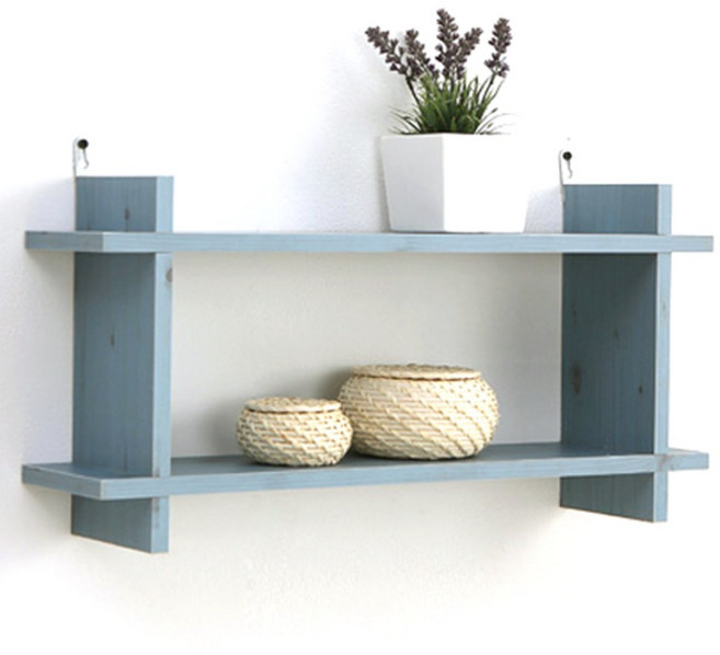 아라마가구 끼움 벽선반, 블루, 2단