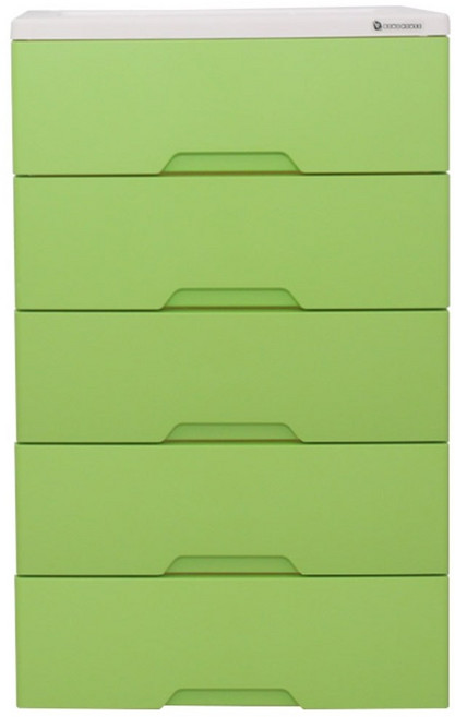 보노하우스 국내 제조 모던플러스 서랍장, 라임그린, 5단