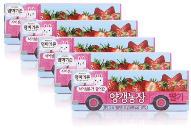 피코크 엄마기준 양갱 농장 딸기, 80g, 5개
