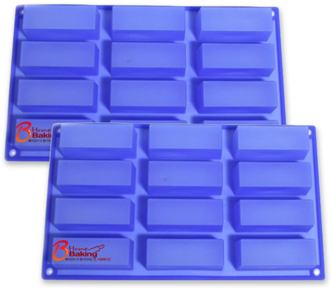 이홈베이킹 실리콘몰드 직사각12구 휘난새, 1개