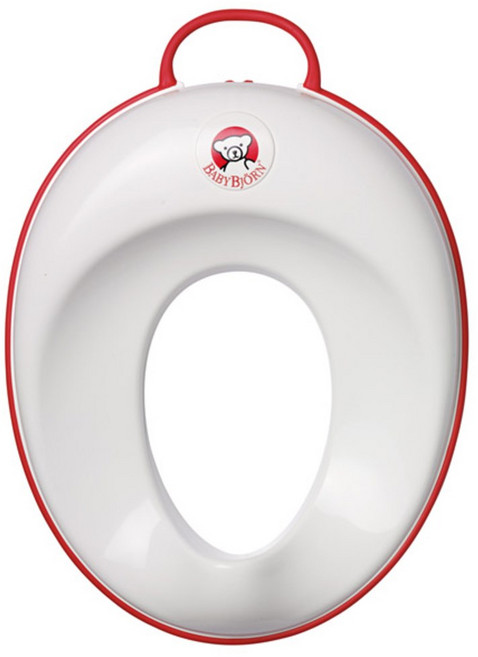 베이비뵨 토일렛 트레이닝 시트 유아 변기커버, 화이트 + 레드