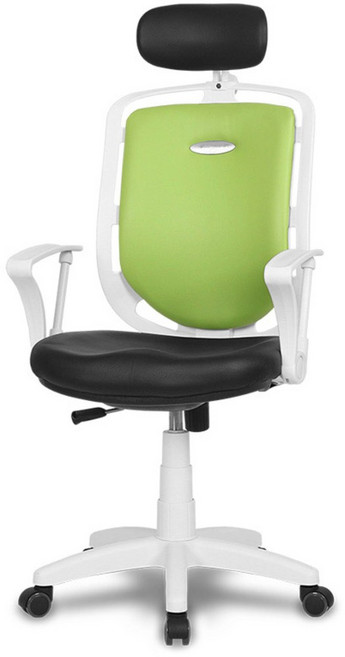 체어클럽 스마트백A6 고급형 체어 화이트바디 인조가죽, 그린