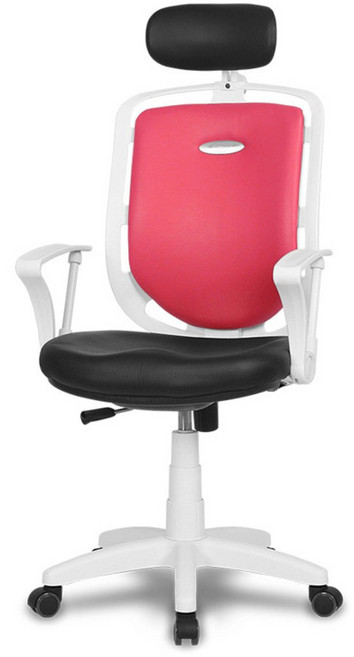 체어클럽 스마트백A6 고급형 체어 화이트바디 인조가죽, 레드